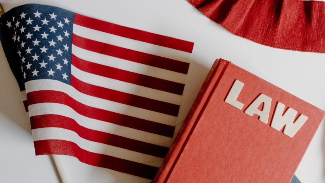 us flag next to us law red book