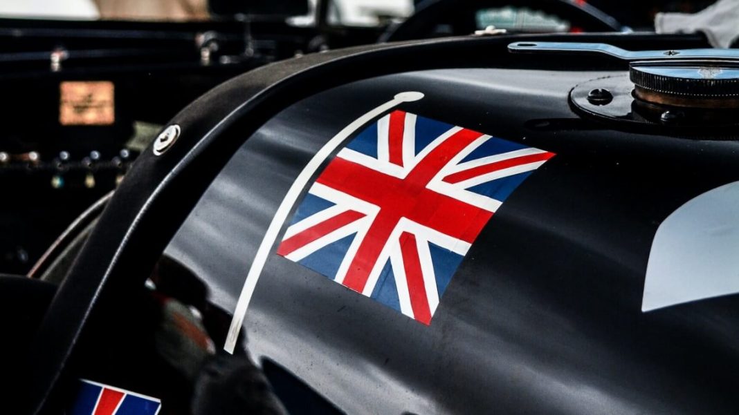 flag of uk on black car