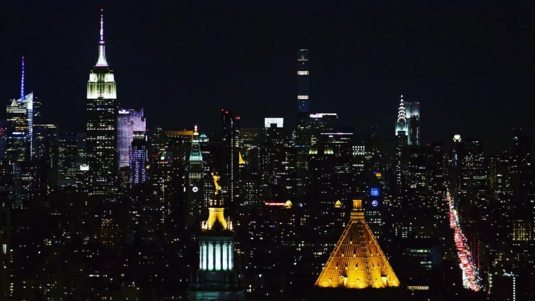 nyc nighttime city lights us