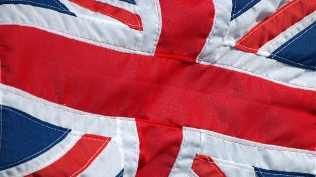 uk flag up close fabric view