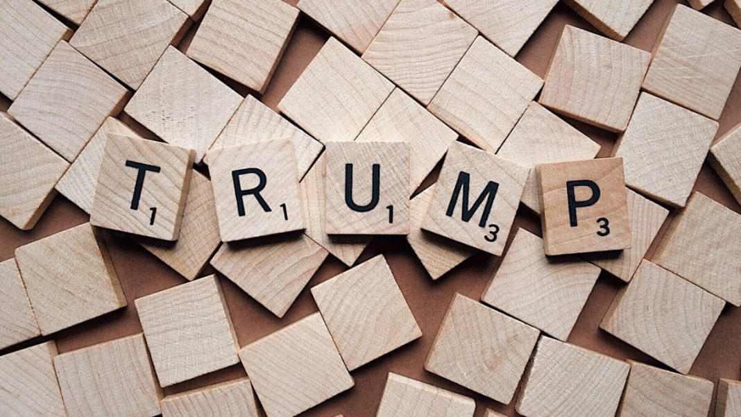 trump name wooden letters