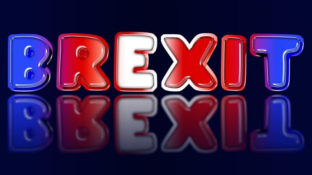 brexit uk flag theme illustration