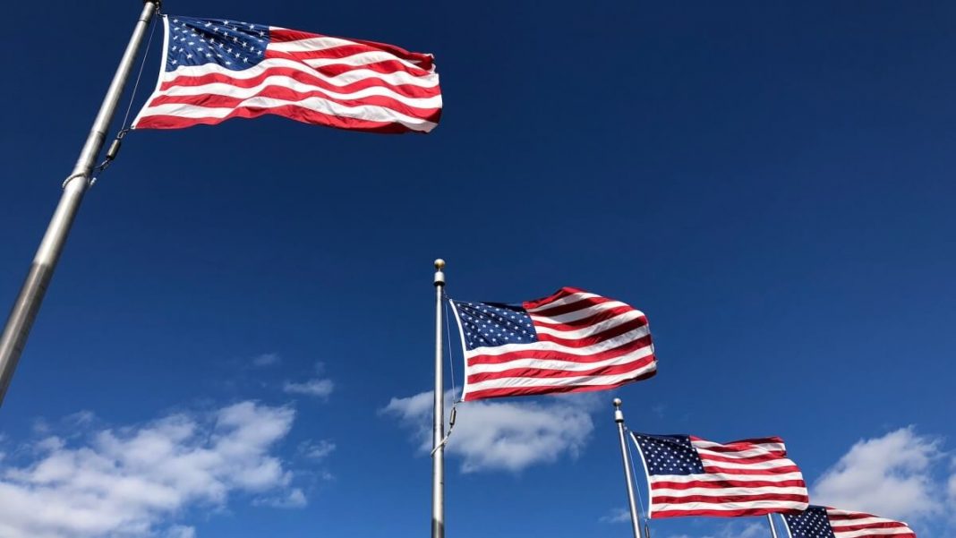 usa flags washington monument