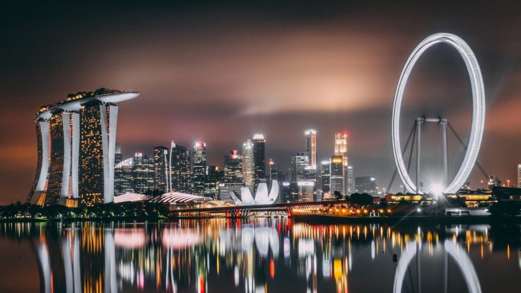 singapore buildings during night