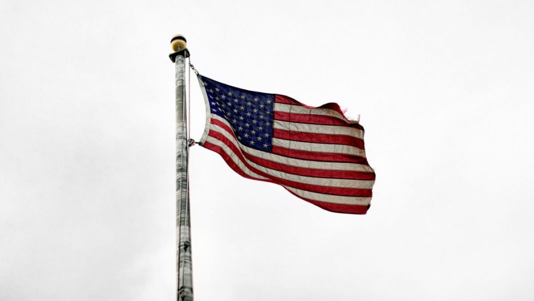 american flag waving