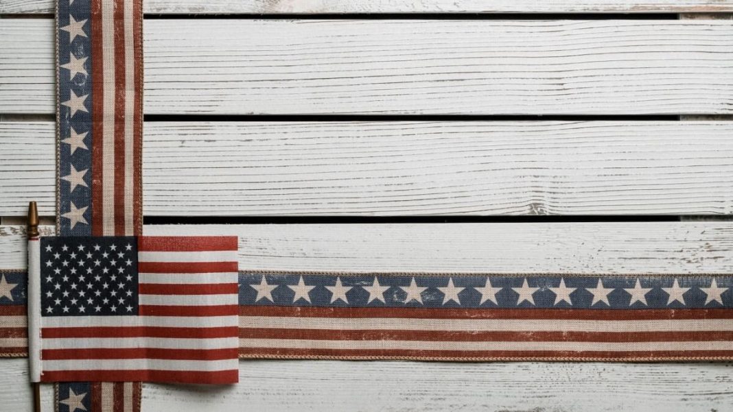 us flag decoration white background