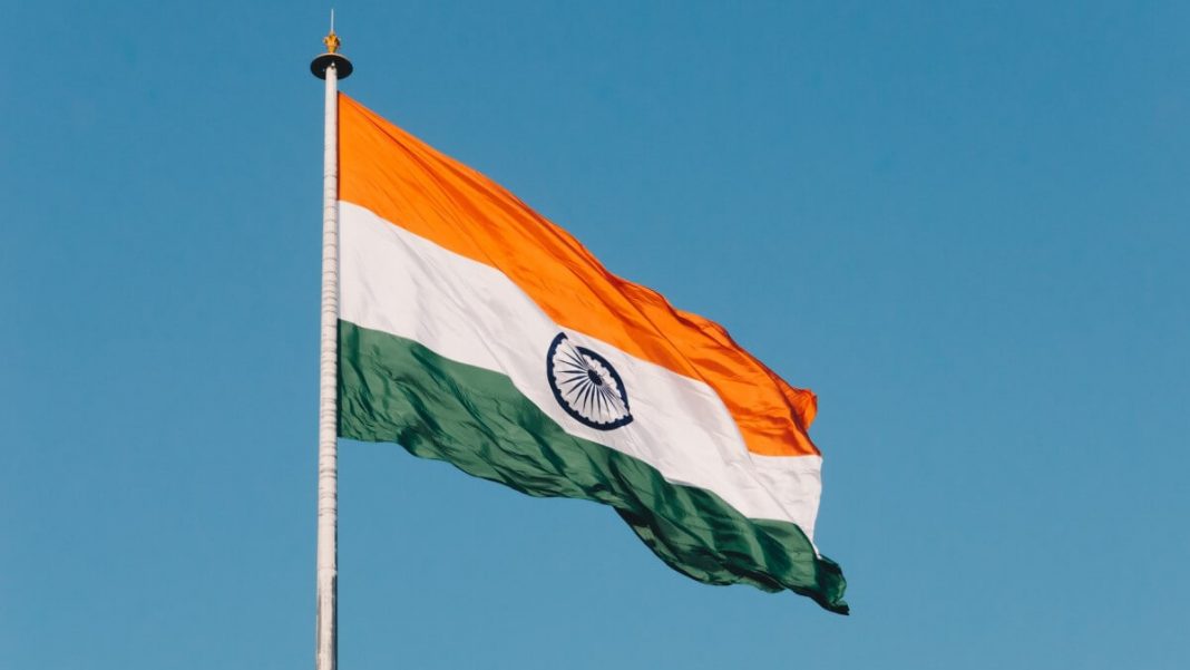 flag of india on a pole