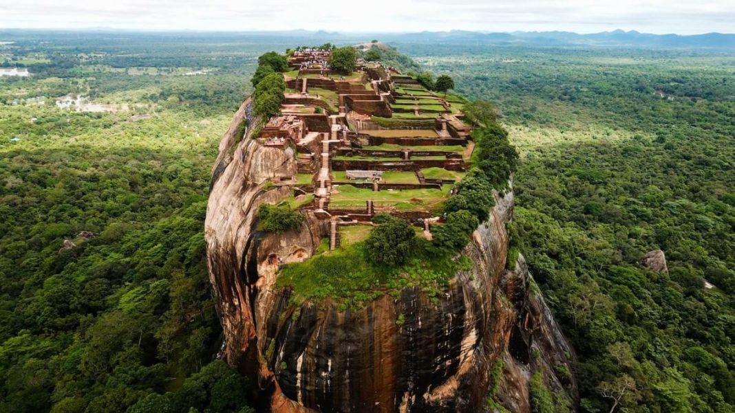 brown rock formation sigiriya sri lanka