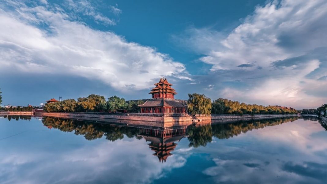 beijing city view red building china