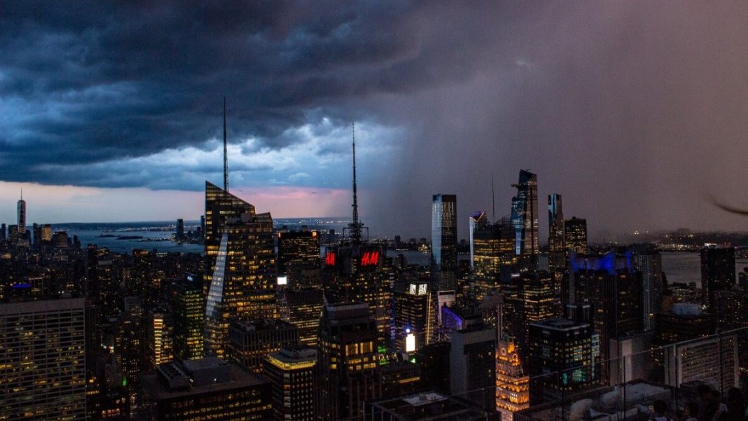 nyc buildings lights during nighttime view