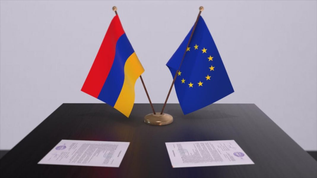 EU & Armenia Flags